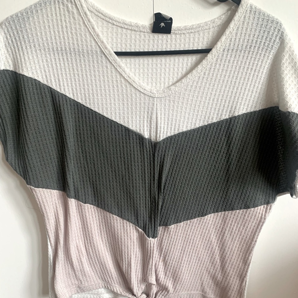 Paper Crane Multi Colored Chevron tie Top
